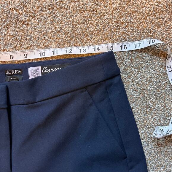 J. Crew Carreman Wide Leg Trouser Blue Polyester/Viscose/Elastane. Size 8Tall - Picture 4 of 7